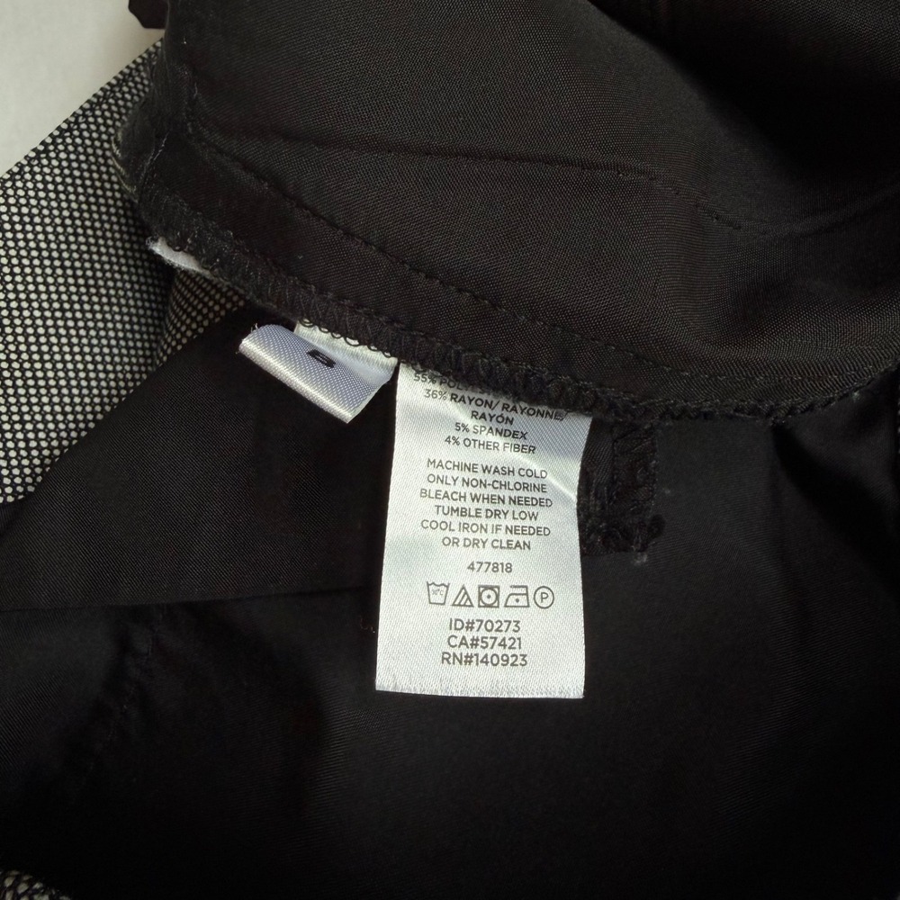 LOFT Marisa Trouser Pants Women Size 10 Black White Career Stretch Straight - Picture 4 of 8